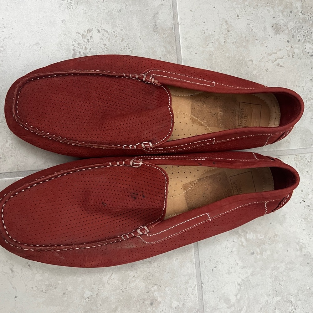 Burnt orange loafers